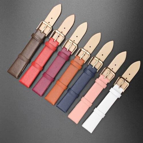 PU Leather Watch Strap plain weave Watchband 12 14 16 18 20 22mm Ultra Thin Watch Band Wholesale