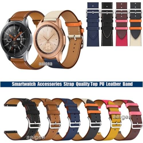 20mm 22mm Leather Watch Band Strap for Samsung Galaxy Watch 42mm 46mm Replacement Wrist band