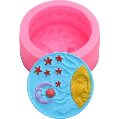 Sun Moon and Star Silicone Mold Candle Mould Silicone Handmade Soap Molds Shell Mould for Soap Making DIY Handmade Bath Bomb