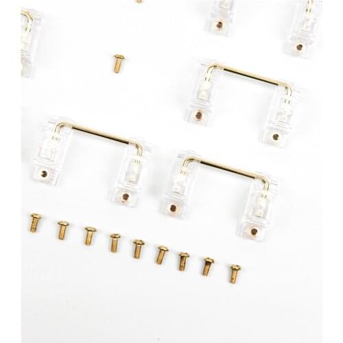 PCB Stabilizer Transparent Gold-Plated Screw Stabilizer GH60 XD60 Customized Diy Repair Mechanical Keyboard Stabilizer 2u 6.25u