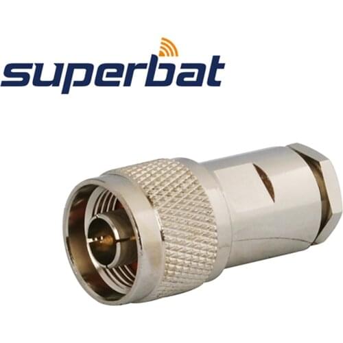 Superbat 10pcs 50 Ohm N Clamp Plug Cable Mount RF Coaxial Connector for Cable LMR300,KSR300