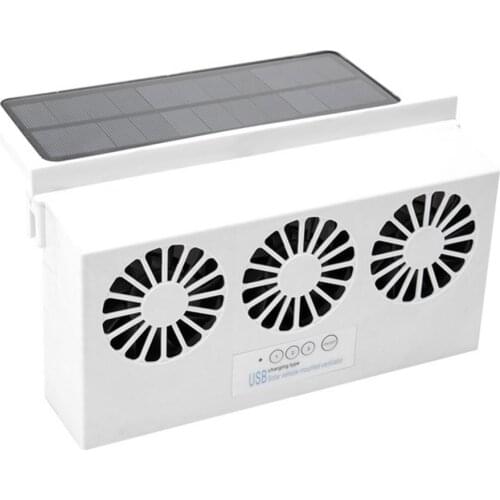 Auto Car Window Solar Powered Air Vent Cool Ventilation USB Exhaust Fan Radiator