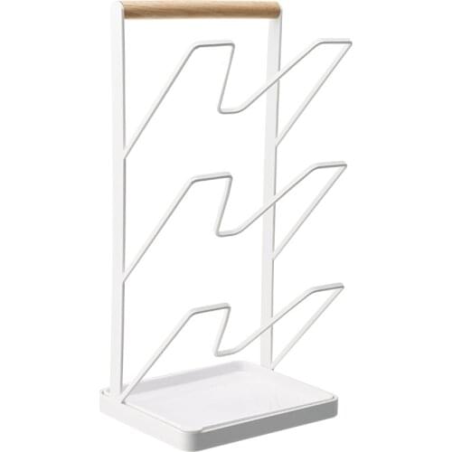 Kitchen punch-free vertical pot cover rack iron place cutting boards chopping board soup spoon spatula storage rack desktop