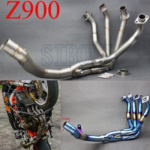 Z900 51mm Inlet Motorcycle Exhaust Muffler Slip-On Front Pipe Middle Link Pipe Full System FOR KAWASAKI Z900 2017 2018 2019 2020