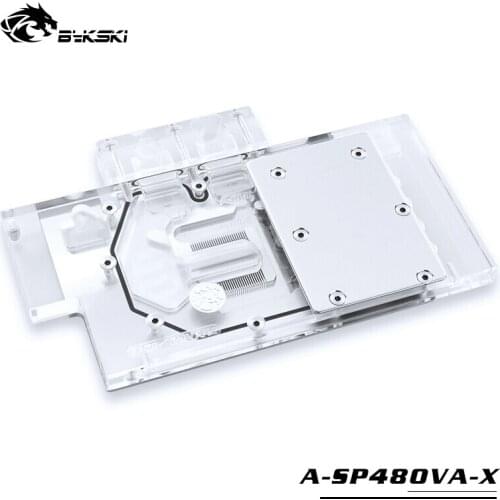 BYKSKI Water Block use for Sapphire RX570 / RX580 Pulse 8GD5 (11265-05-20G) / Full Cover Graphics Card Video Card Block RGB