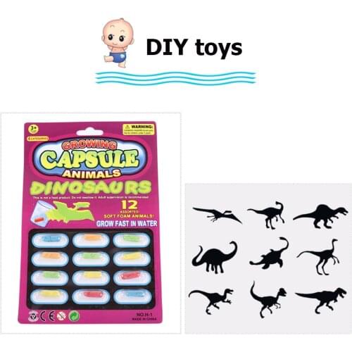 12pcs Water Absorption Capsule Dinosaur DIY Expansion Grow Kids Toy Growing In Water Bulk Swell Dinosaur Creative Magic Toys