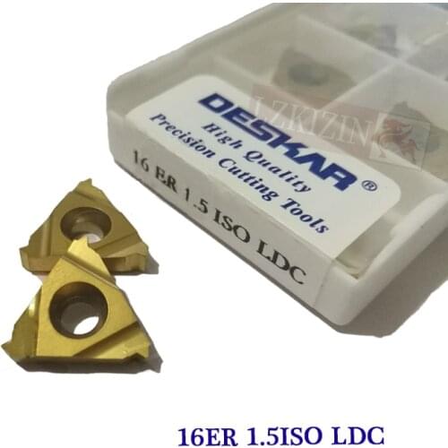 10pcs 16ER 16IR 0.5/0.75/1/1.25/1.5/1.75/2/2.5/3/3.5 ISO LDA LDC carbide inserts original DESKAR CNC Lathe External Turning Tool