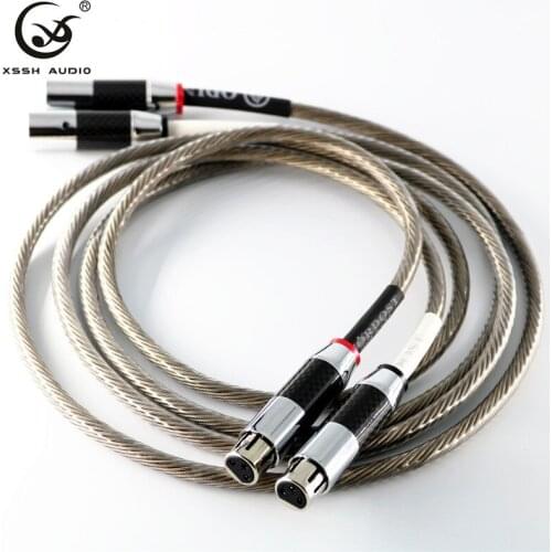 XSSH Audio Hifi 10 core Silver Plated OFC copper Female Male XLR RCA Aux Audio 3 pin xlr Mic audio coaxial microphone cable Cord