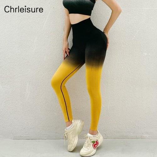 CHRLEISURE Women High Waist Push Up Leggings Gym Fitness Short Sports Leggings Elastic Training Booty Pants Women Leggins Mujer