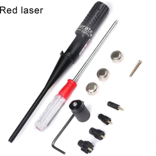 1 Set Adjustable Adapters Rifles Red Laser Bore Sighter Collimator Kit with Box Carry Laser Sight For .22 to .50 Caliber Rifies