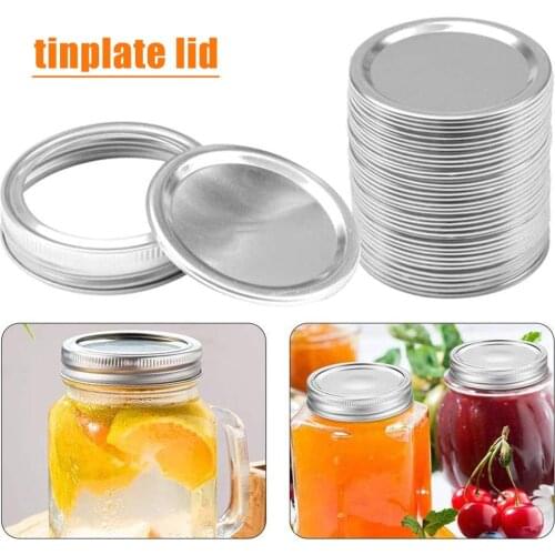 10Pcs Canning Lids Mason Jar Lids/Bands Regular Mouth Stainless Steel Lids for Mason Jar Splits-type Lids Leakproof E7