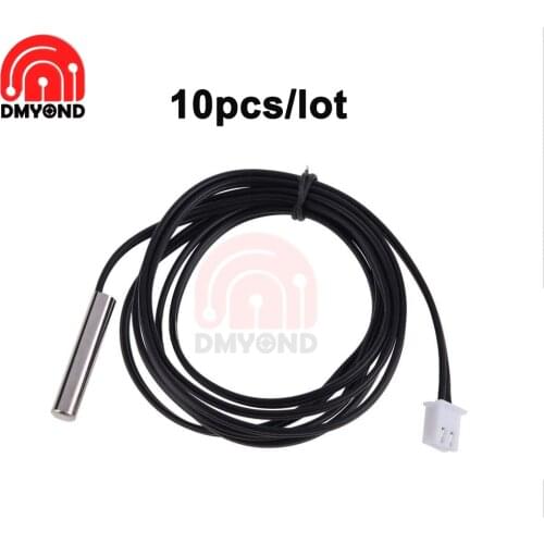 10pcs NTC 10K 3950 Thermal Waterproof Cable with NTC Sensor Probe 1M for W1209 Thermostat Temperature Control Thermo Controller