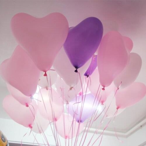 12 Inch 100 pc Red Heart Balloons Pink White Purple Latex Ballons Birthday Globos Wedding Birthday Party Decoration