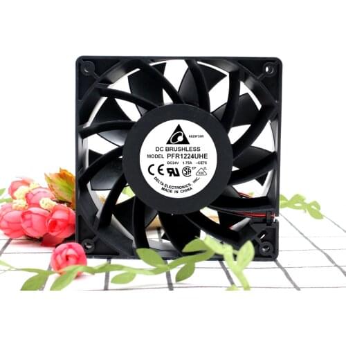 For Delta Electronics PFR1224UHE CE75 DC 24V 1.75A 120x120x38mm 120mm 3-Wire Server Cooler Fan