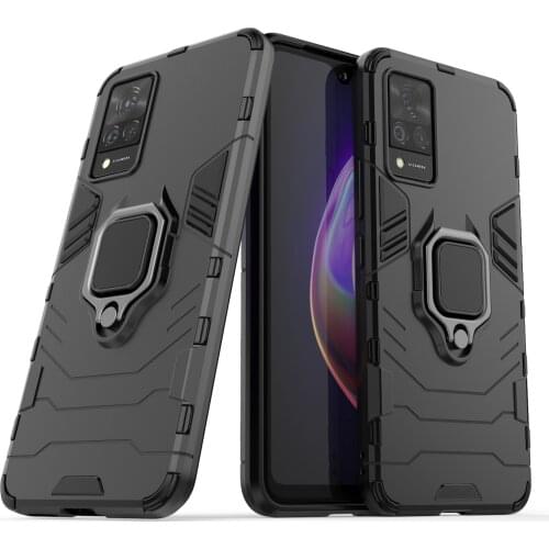 Case for VIVO V21 5G Support Magnetic Car Holder Bracket Shockproof Finger Ring Armor Cover for Vivo V20 Pro SE
