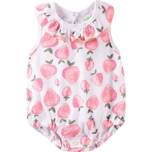 Baby Girl Clothes Cotton Sleeveless Lovely Fruit Pprint Summer Newborn Girls Bodysuit Infantil Clothing 0-12M ropa de bebe