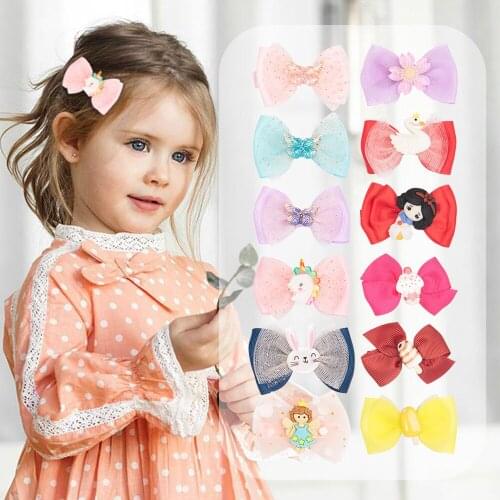 1 Pieces Lytwtws Baby Girl Bowknot Clips Infant Hair Accessories Clothes Newborn Headwear Tiara Headwrap Toddlers Hairpins