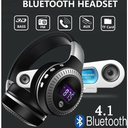 HiFi Headset LCD Display Wireless Bluetooth Headphones With Microphone fold Headset Audio Adjustable Game Earphones For PC phone