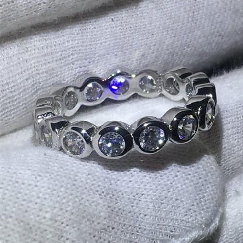 Simple Fashion Jewelry 925 Sterling Silver ring Sona 3mm 5A zircon Stone Engagement Wedding Band Rings for women men Gift