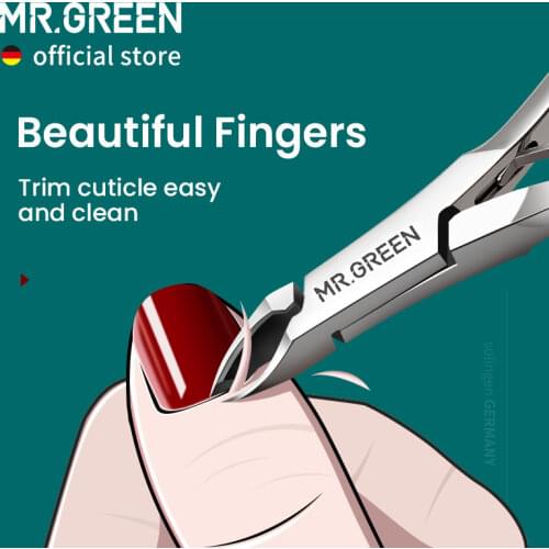 MR.GREEN Cuticle Nippers Nail Manicure Cuticle Scissors Clippers Trimmer Dead Skin Remover Pedicure Stainless Steel Cutters Tool
