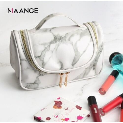 MAANGE Makeup Bags Women Cosmetic Bag With Marble Cosmetics Pouchs Professional Cosmetic Case Beauty For Travel make up bag