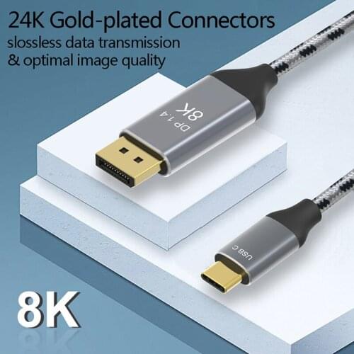 USB C To DP1.4 Displayport 8K 30Hz 4K 144Hz Copper Cable For MacPro Display