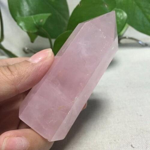 100% 50G Natural Preety Rose Quartz Crystal Point Reiki Polished Healing