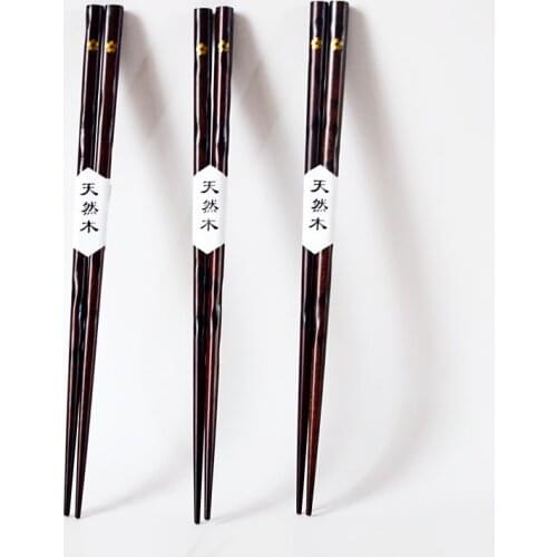 New Handmade Natural Wood Chopsticks Healthy Chinese Carbonization Chop Sticks Reusable Hashi Sushi Food Stick Tableware