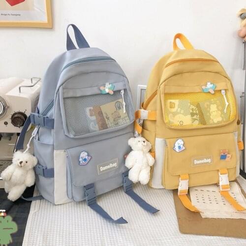 New Fashion Trend School Backpacks Student School Bags For Teenage Girl Ulzzang Nylon Laptop Backpack Big Capacity Schoolbags