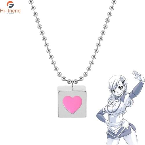 Anime EDENS ZERO Necklace Rebecca Choker Square Heart Fan Pendant Necklace for Women Girl Birthday Present Party Accessories