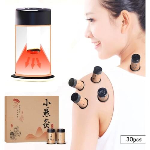 SHARE HO 30pcs Mini Moxa Sticker Moxibustion Rolls Heating Therapy Traditional Chinese Moxa Burner Warm Meridian Acupuntura