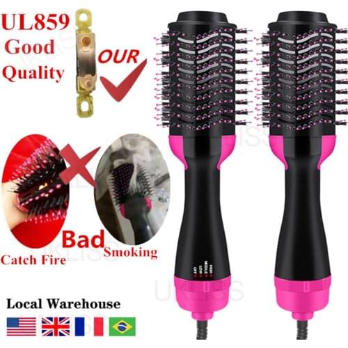 One Step Volumizer Dryer Brush Combs Hair Straightener Curler 3-in-1 Multifunctional Hot Air Brush Smooth Hair Blower Brush