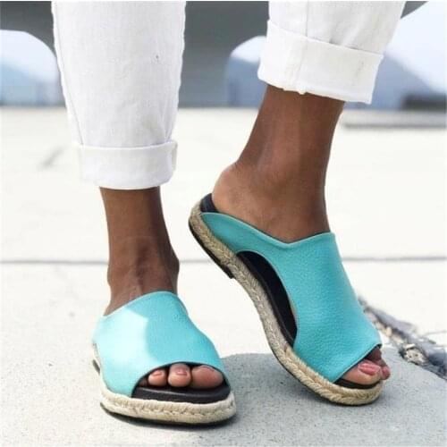 Women Summer Open Toe Slippers Female Slip New Trend Simple Sandal High Quality Ladies Casual Flip Flop Beach Weave Flat Shoes