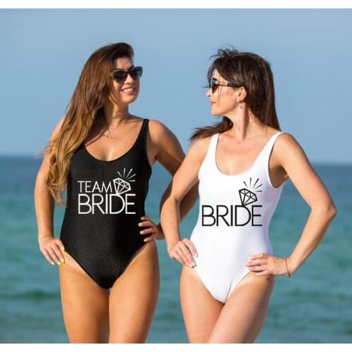 Bachelorette Party Diamond Team Bride One Piece Swimsuit Customized 2021 Sexy Women One Piece Swimsuit Female Bathing Suit Women