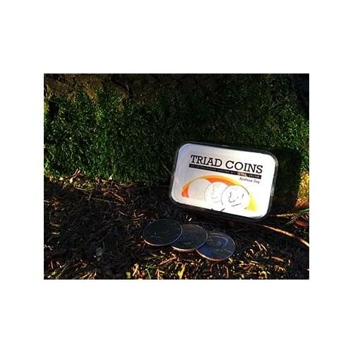 Triad Coins (Gimmick and Online Instructions) Magic Tricks Stage Close Up Magia Coins Disappearing Magie Illusion Gimmick Props