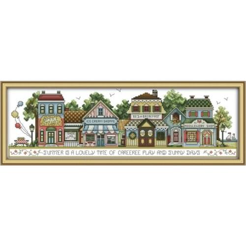 Street views 6 cross stitch kit aida 14ct 11ct count printed canvas stitches embroidery DIY handmade needlework