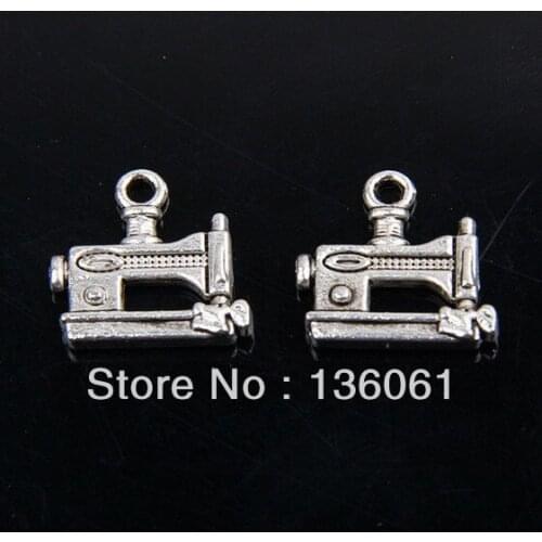 Vintage Silver Jewelry Sewing Machine Cross Owl Note Music Sailboat Sailboat Butterfly Wing Cross Boy Bird Charms Pendants