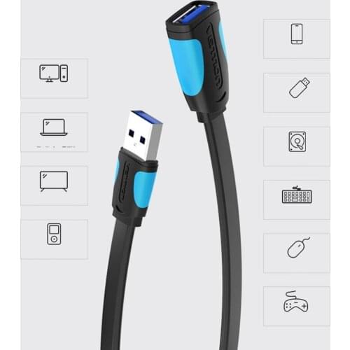 3/2/1.5/1/0.5m USB 3.0 Male to Female Extension Cable High Speed Data Sync Cord