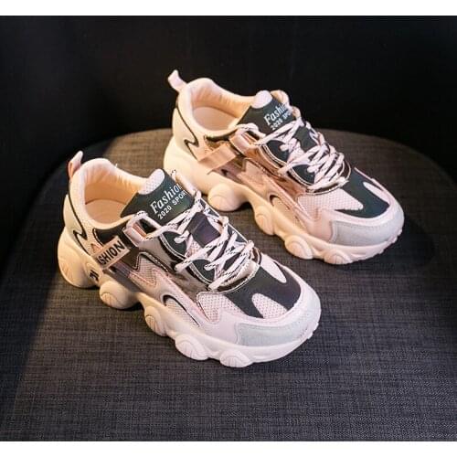 Womens Chunky Sneakers Ulzzang Fashion Multi Color Running Casual Shoes Trainers Woman Lace Up Platform Vulcanized Shoes