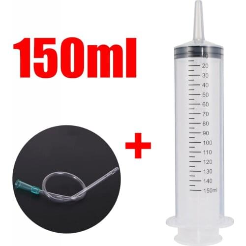 1 Set 150ml Large Disposable Syringe With 1m Soft Tube Nutrient Sterile Measuring Syringe For Injectors Feeding Inlet Pump Oil