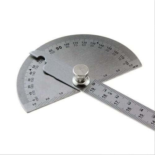 14cm Stainless Steel Bevel Protractor 180 Degree Semicircular Protractor Measuring Ruler DIY Tools Stationery