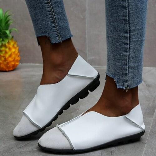 2020 New Autumn Womens Flat Shoes Fashion Slip-On Womens Flat Shoes Round Head Comfortable Light Womens ShoesZapatos De Mujer