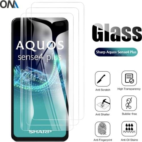 3Pcs Tempered Glass For Sharp Aquos Sense4 Sense 4 Plus Glass Screen Protector Tempered for Aquos Sense 4 Plus Protective Film