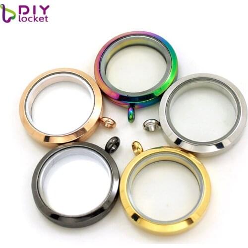 30mm Stainless Steel Round Plain Twist Floating Charms Locket LSSS07-30MM