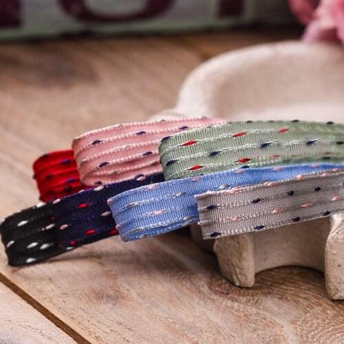 5yards/lots Colorful Bump Stripe Polyester Ribbons DIY Craft Bow Hair Accessories Gift Bouquet Packaging Sewing Material 1CM WID