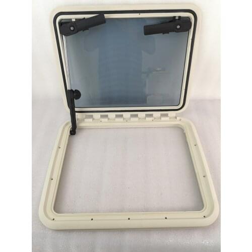 540*423mm Rectangular Marine Grade Nylon Boat Deck Hatch Window With Tempered Glass and Trim Ring