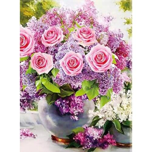 5D DIY Diamond Painting Square/Round Diamond Flower Painting Beautiful Flower Picture Cross Stitch Embroidery Decoration TX098