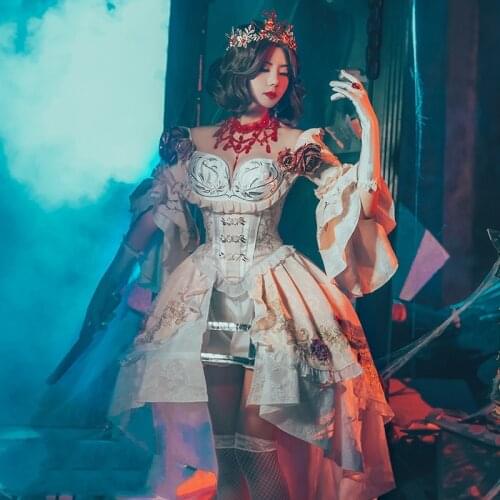 Anime Dentity V Madame Red Blood Feast Marie Game Palace Dress Elegan Party Dress Cosplay Costume Halloween Free Shipping 2019