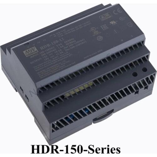 Mean Well HDR-150 DC 12V 15V 24V 48V meanwell Ultra Slim Step Shape DIN Rail Power Supply