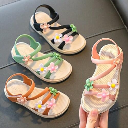 Toddler Infant Kids Baby Girls Party Princess Shoes Sandals Children Girls Sandals Flowers Beach Childrens Shoes Performance